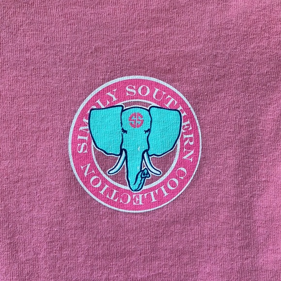 Simply Southern S Pink Cropped Ling Sleeved Tee - Picture 2 of 4